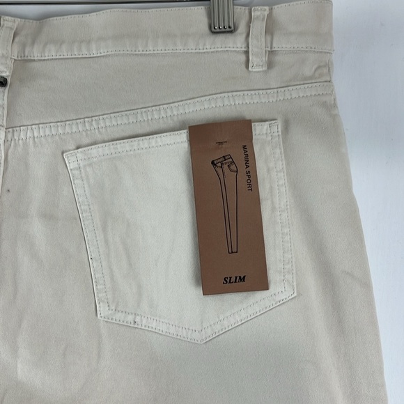 Marina Rinaldi Slim NWT Off-White Brushed Cotton Pants - Picture 11 of 12